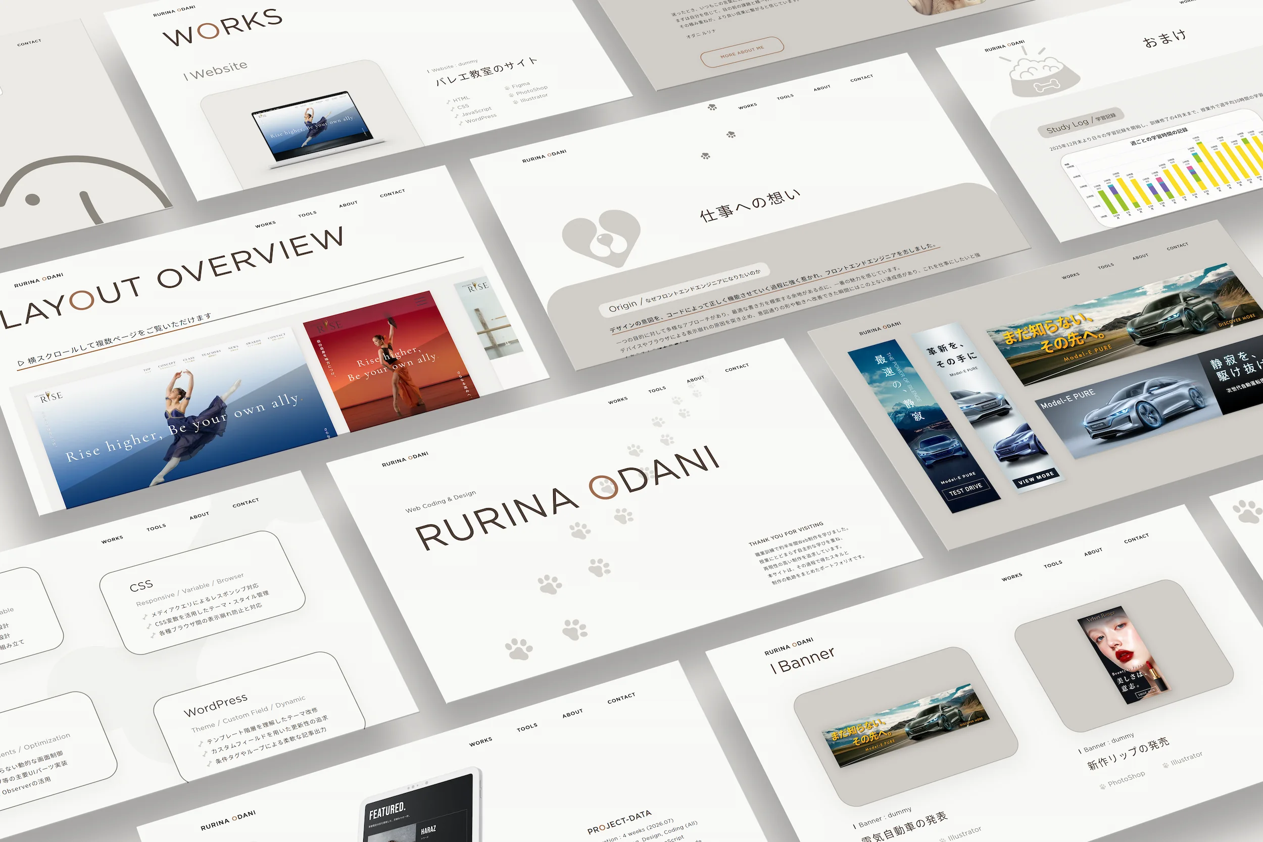 PORTFOLIO SITEの画面展開イメージ